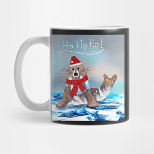 Merry Seal with a Santa hat Mug